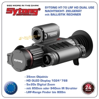 SYTONG HT 70 LRF HD DUAL USE / OLED DISPLAY NACHTSICHT-ZIELOPTIK IR mit 850nm oder 940nm