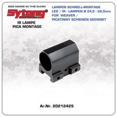 LAMPEN SCHNELL-MONTAGE BRM25 FÜR LED/IR-LAMPEN Ø 24,0-26,0 mm für Weaver/Picatinny Schienen geeignet Art.Nr.20222425