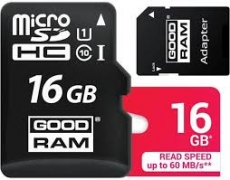 Speicherkarte micro SD GOODRAM microSDHC 16GB Class 10 UHS1 + SD Adapter Art. Nr. 21007