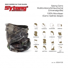 Sytong-Multifunktion-Schlauchschal-Atmungsaktiv für die Jagd und Outdoor Aktivitäten (Farbe Camouflage Eichenlaub Art.Nr.2024102)