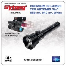 IR-LAMPE  BRINYTE T28 3in1-fokussierbare mit 3 LED IR 850nm-IR 940nm-weiß LED Art.Nr. 3850940