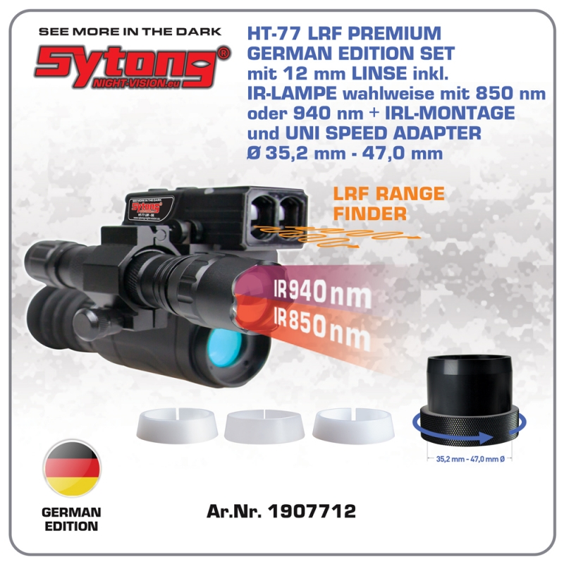 HT-77 LRF PREMIUM SET 12 mm Linse inkl. IR-LAMPE Wahlweise 850 nm o.94