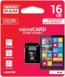 Speicherkarte micro SD GOODRAM microSDHC 16GB Class 10 UHS1 + SD Adapter Art. Nr. 21007