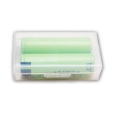 Akkubox-Universal transparent für Aufbewahrung von 2x18650 Akku-Zellen Art.Nr.25009