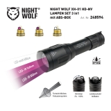 NIGHT WOLF XH-01 HD-NV FOCUS Ø 44 mm LAMPEN IR SET 3in1 mit ABS-BOX Art.Nr.248594