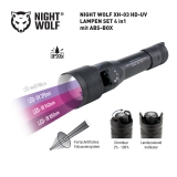 NIGHT WOLF XH-03HD-UV FOCUS Ø 38 mm LAMPEN IR-SET 4in1 in ABS-BOX mit Lampen Zubehör