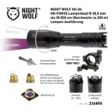 NIGHT WOLF-XH-06 HD-FOKUS IR 850nm-Lampenkopf mit Ø 38.0 mm+Zubehör
